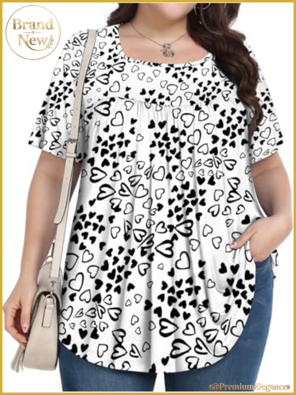 Plus Size Square Neck Short Sleeve Tunic Blouse Rayon Spandex Loose Fit Summer